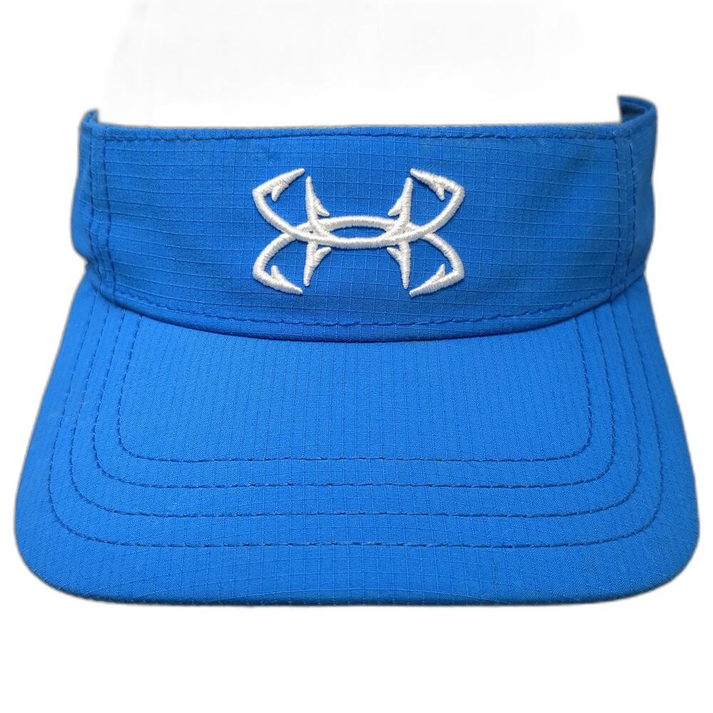 Under Armour Visor Blue One Size Fish Hook Logo Adjustable UA Strapback hat